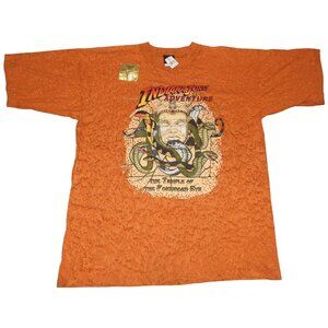 NWT NOS Vintage Indiana Jones Adventure Disney Single Stitch T-Shirt L/XL USA